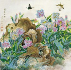 Рисунок на ткани для вышивки бисером Китайские тюльпаны Абрис Арт АС-149