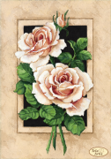 Схема для вишивання бісером на атласі Вінтажні троянди