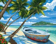 Набор для выкладки алмазной мозаикой Пляж с пальмами