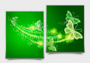Схема для вышивки бисером на атласе Ажурные бабочки (зеленый) Диптих