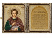 Набір для вишивки ікон бісером, в рамці-складення Великомученик і Цілитель Пантелеймон