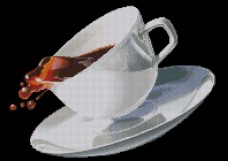 Схема вишивки бісером на габардині Чашка кави