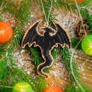 Набір для вишивки бісером по дереву Чорний дракон 