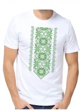 Чоловіча футболка для вишивкі бісером Зелений орнамент