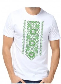 Чоловіча футболка для вишивкі бісером Зелений орнамент