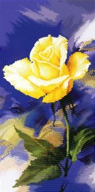 Схема вишивки бісером на атласі Садові замальовки. Жовта троянда