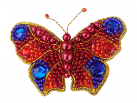 Набір для виготовлення брошки з бісеру Метелик (Червоно-синя)