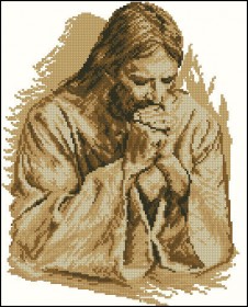 Схема вишивки бісером на габардині Молитва Ісуса