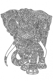 Схема вышивки бисером на атласе Слон (на белом)