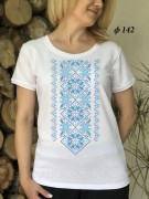 Жіноча футболка для вишивки бісером Блакитний орнамент 