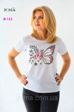 Женская футболка для вышивки бисером Бабочка Юма Ф153