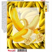 Схема вишивки бісером на габардині Банан