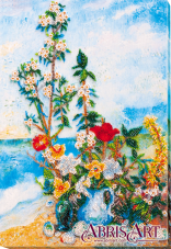Набор для вышивки бисером на холсте Цветы на берегу Абрис Арт АВ-635