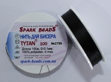 Нить для бисера TYTAN 100 №2799. Чёрный 100 м Spark beadS 2799