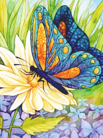 Набор для выкладки алмазной мозаикой Бабочка на цветке