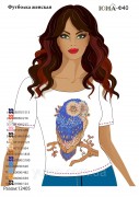 Женская футболка для вышивки бисером Сова