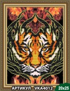 Рисунок на ткани для вышивки бисером Огненный тигр
