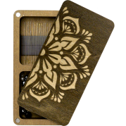 Скринька для бісеру прямокутна з дерев'яною кришкою Мандала 2 відділення