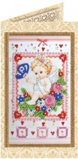 Набор - открытка для вышивки бисером Нежный ангелочек Абрис Арт АО-132