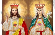 Схема для вышивки бисером на атласе Ісус Христос і ДІва Марія