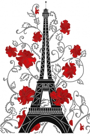 Схема вишивки бісером на атласі Квітучий Париж