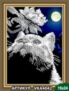 Малюнок на тканині для вишивання бісером Кіт з гілочкою