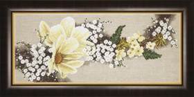 Набір для вишивки хрестиком Білі квіти  Чарiвна мить  М-301 - 922.00грн.