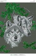 Рисунок на габардине для вышивки бисером Вовки пара
