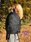 Рюкзак для вышивки бисером Черный цветок