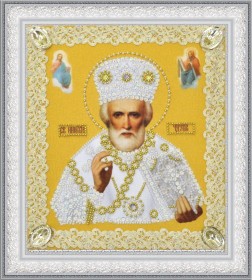 Набор для вышивки бисером Икона Святителя Чудотворца (золото) ажур Картины бисером Р-369 - 320.00грн.