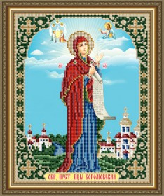 Схема вышивки бисером на авторской канве Боголюбская Образ Пресвятой Богородицы
