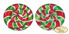 Схема для вишивання бісером на ВЕЛЮРЕ Льодяник червоно-зелений