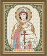 Схема вишивки бісером на габардині Святий Благовірний князь Гліб