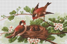 Набор для вышивки крестом Птички в гнезде Luca-S ВМ3005