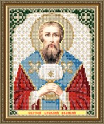 Схема вышивки бисером на габардине Святой Василий Великий