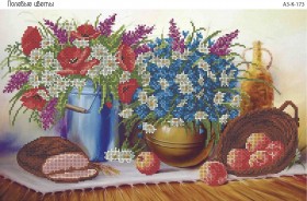 Схема для вышивки бисером на габардине Полевые цветы