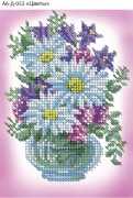 Схема для вишивання бісером на габардині Квіти
