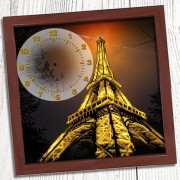 Схема вишивки бісером (нитками) на габардині Годинник Вечірній париж