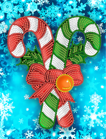 Схема вышивки бисером на атласе Рождественские карамельки