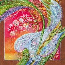 Схема вышивки бисером на холсте Райская птица