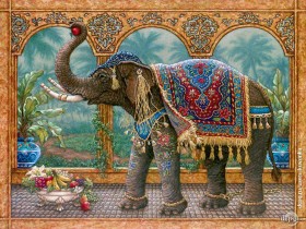 Набор для выкладки алмазной мозаикой Индийский слон