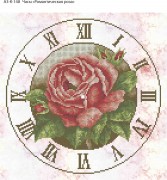 Схема для вышивки бисером на габардине Часы Романтическая Роза