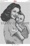 Рисунок на габардине для вышивки бисером Материнська любов