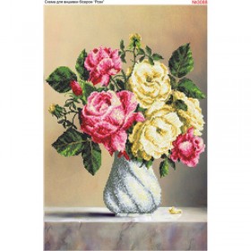 Схема вишивки бісером на габардині Троянди  Biser-Art 40х60-3088 - 164.00грн.