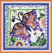 Набор для вышивки бисером Бабочка в цветах