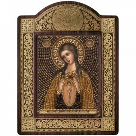 Набор для вышивки бисером в рамке - киоте Образ Пресвятой Богородицы В родах помощница 