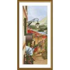 Набор для вышивки нитками на канве с фоновым изображением Цветочна улица Новая Слобода (Нова слобода) СВ2253