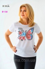 Женская футболка для вышивки бисером Бабочка Юма Ф156