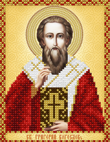 Схема вышивки бисером на атласе Святитель Григорий Богослов