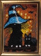 Схема вышивки бисером на атласе Котята